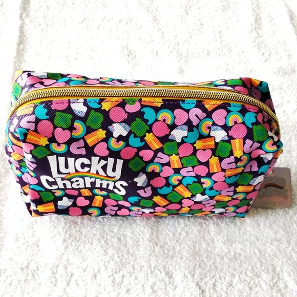 New! Old School LUCKY CHARMS Colorful 8" x 4.5" x 3.5" Cosmetic Bag SO CUTE! - Picture 3 of 8